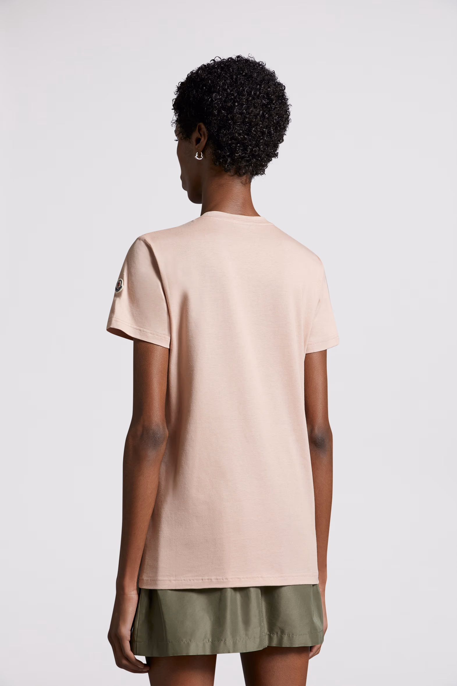 Cotton Jersey T-Shirt Women Light Pink Moncler 5